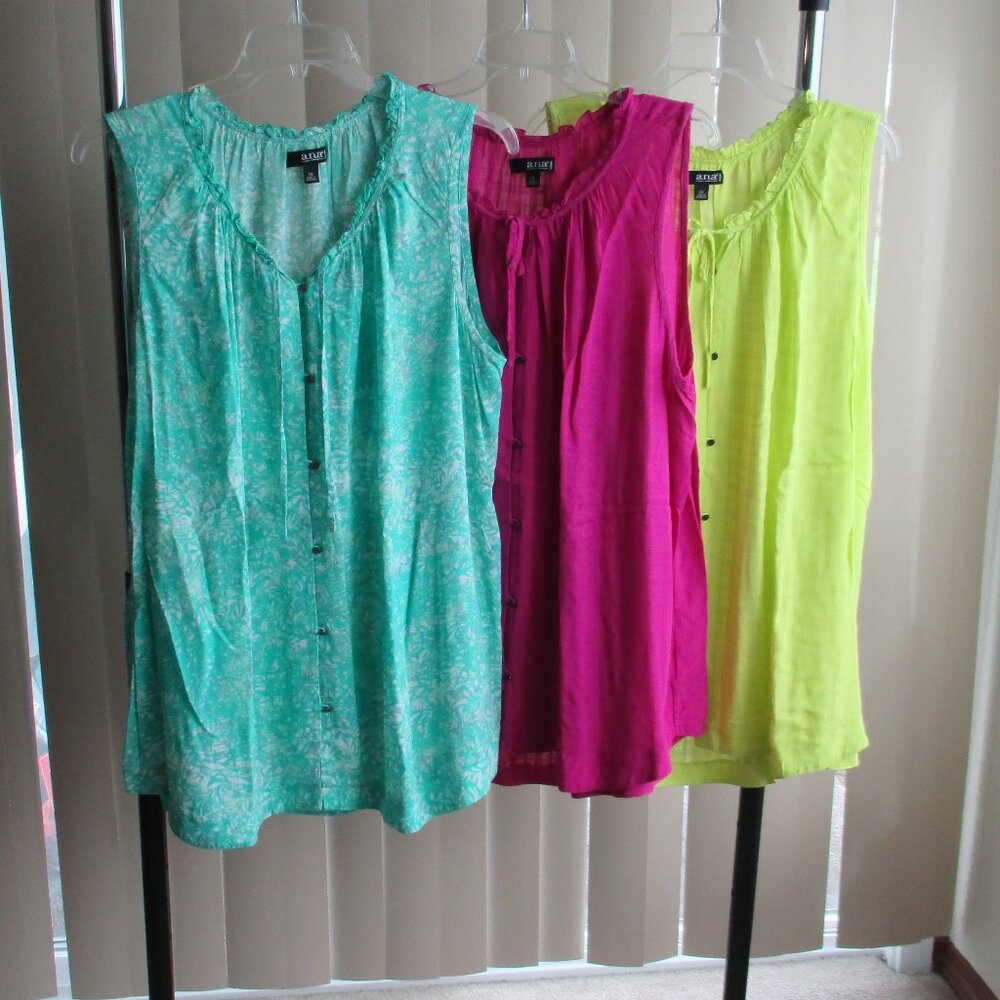 NEW ANA Sleeveless Rayon Tops 2X Plus - THREE TOTAL!